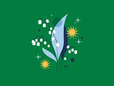 Lily of the Water adobe illustrator blue botanical digital art floral flower green illustration lily of the water nature nature art vector art yellow