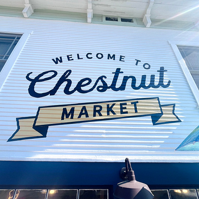 Hand painted storefront signage for Chestnut Market - Long Beach branding design hand painted long beach sign painter los angeles sign painter sign graphics sign painter sign painting storefront