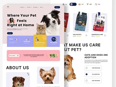 Pet Care Website Design figma pet care pet care website pet care website design pet veterinary ui uiux veterinary veterinary website website design