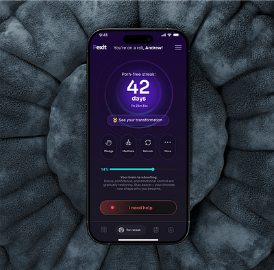 Run Streak UI Design for a Habit Tracker App ai style dark mode dashboard glass graphic design habit mobile mobile app tracker trend ui ui design ux
