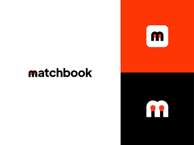 Logo design for Matchbook batchbook graphic design logo logo design m matchbox matches negative space ui