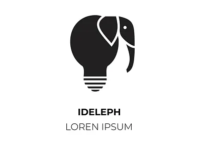 Ideleph - Logo (Figma + AI) ai elephant ia idea logo