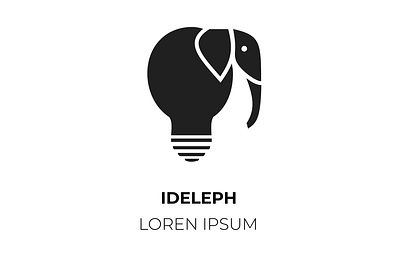 Ideleph - Logo (Figma + AI) ai elephant ia idea logo