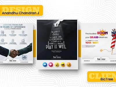 Social Media Posts for BicTree branding creative design graphic design illustration logo photoshop ui ux vector