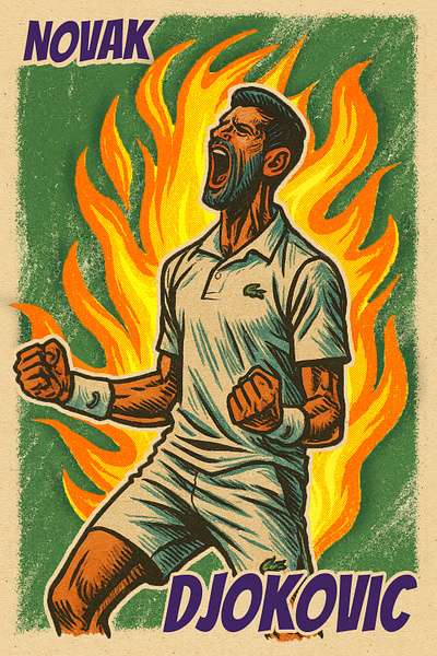 Novak Djokovic Poster digital art graphic design illustration sports tennis wimbledon