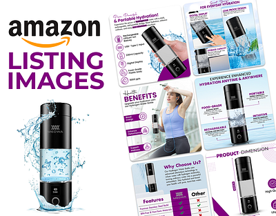 Amazon Listing images Design Hydration Water Bottle amazon amazon a amazon a plus amazon ebc amazon enhanced brand content amazon listing design graphic design illustration