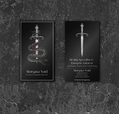 Business Cards for Witches aesthetic bold branding business card celestial dark design graphic design moody mystical print design stationary typography visual identity witchy design