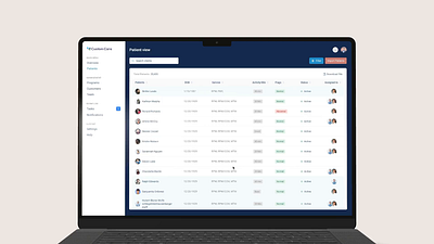 Custom Care App app design dashboard healthcare logo ui ux