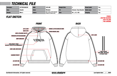 MEN'S HOODIE TECHPACK TEMPLATE 2d drawing 2d illustration apperal design drawing graphic design tech pack technical drawing technical illustration techpack
