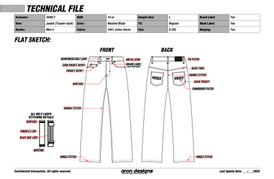 MEN'S DENIM PANT TECHPACK 2d drawing 2d illustration apperal design design drawing graphic design illustration tech pack techpack