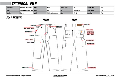 MEN'S DENIM PANT TECHPACK 2d drawing 2d illustration apperal design design drawing graphic design illustration tech pack techpack