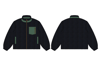 MEN'S FUR JACKET FLAT SKETCH 2d drawing 2d illustration apperal design design drawing graphic design illustration tech pack techpack
