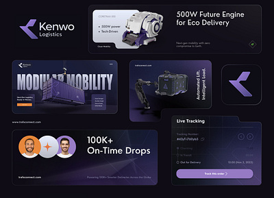 Logistics company Branding - Unused black and purple brand guidelies brand identity branding for sale futuristic logo logo design modern tech unused