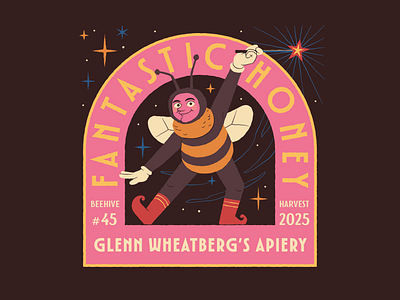 Fantastic Honey bee honey label magic sticker wizard