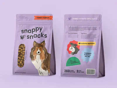 Snappy Snacks animal illustration digital illustration dog dog art freelance illustrator illustration packaging design