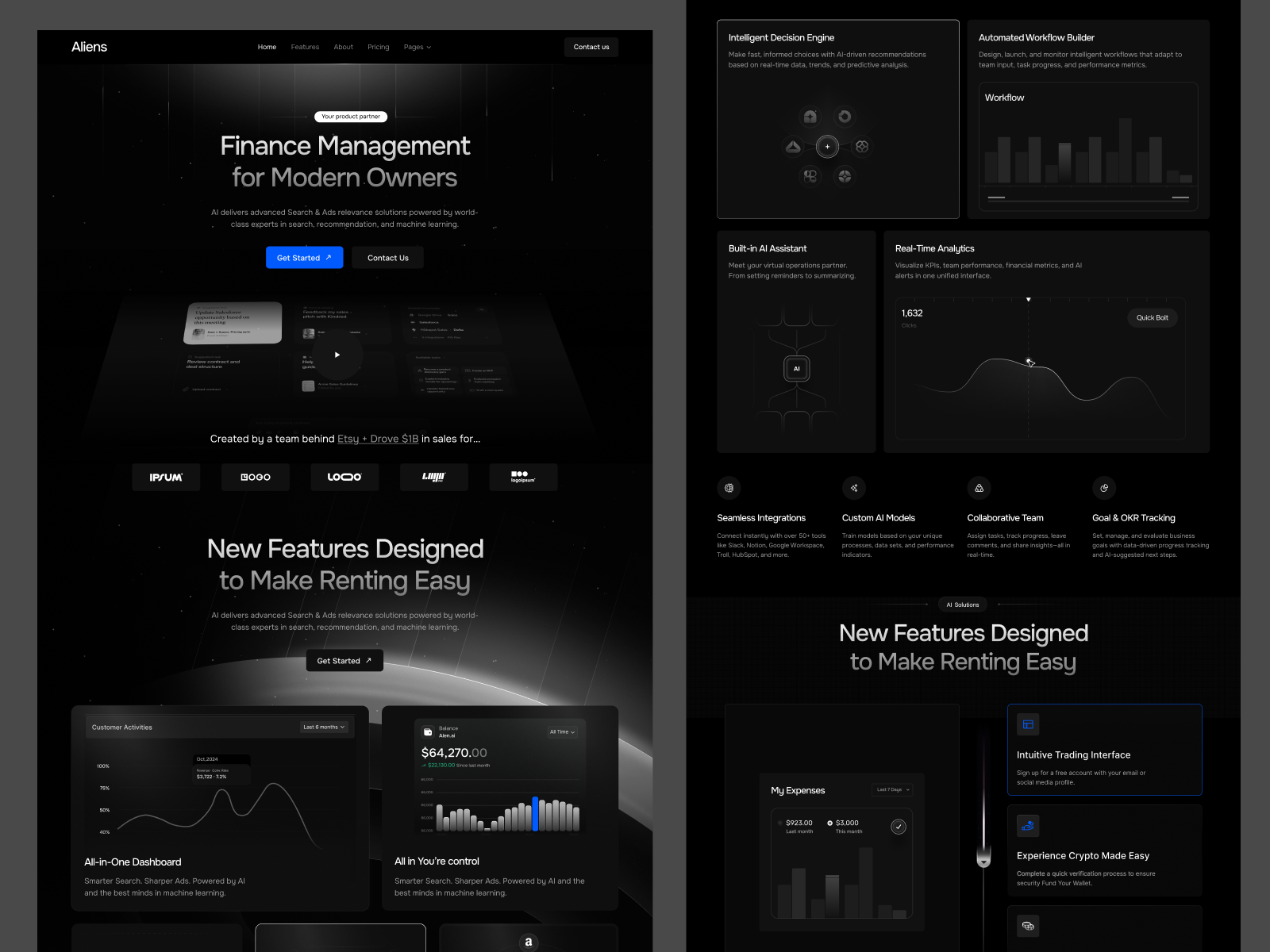 Aliens - Saas Website Design landing page saas saas landing page saas marketing website saas website web design webflow webflow template website design