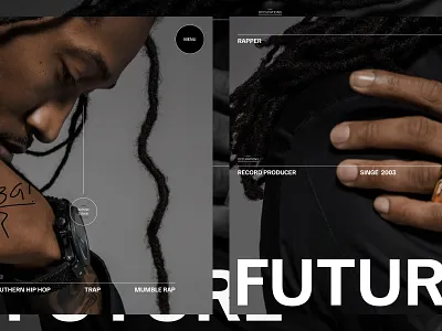 Hero Section - Future art directed branding design editorial design future graphic design hero section music rapper ui user interface web design