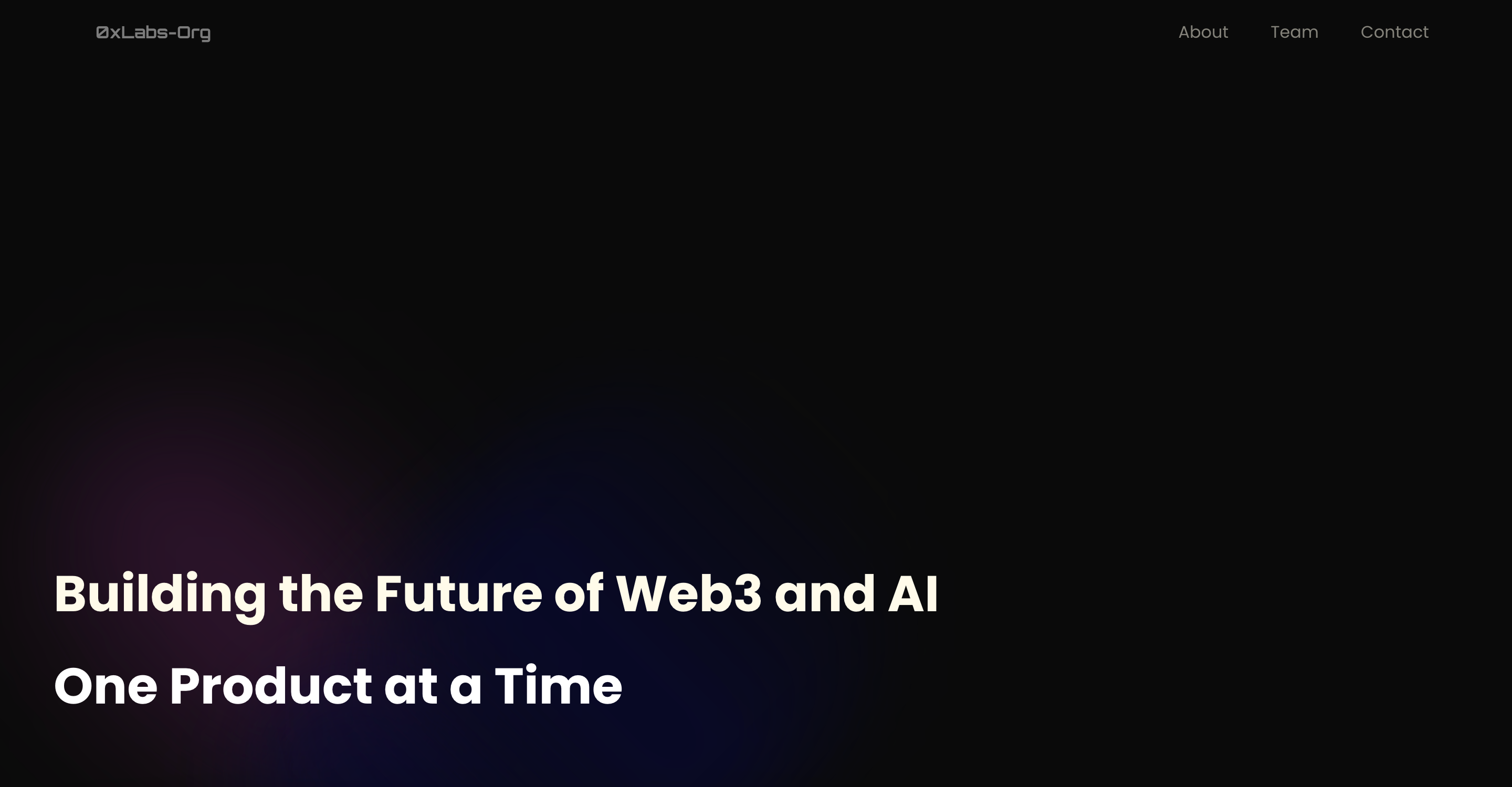 0xLabs-Org | AI and Web3 startup Landing Page Design ai crypto graphic design hero section landing page saas startup ui web3