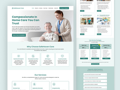SafeHaven Home Care Service Website Design designthinking figmadesign healthcaredesign home care website homecare responsivedesign ui uiux uxcasestudy webdesign