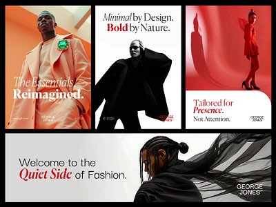 George Jones—Fashion Brand Adverts/Messaging ad design advert advertising billboard branding design fashion fashion branding fashion flyer flyer design graphic design high fashion logo logo design poster design