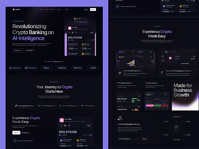 Tradeo - Fintech Saas Website crypto website fintech saas fintech website saas saas landing page saas website trading trading platform trading website web design website design