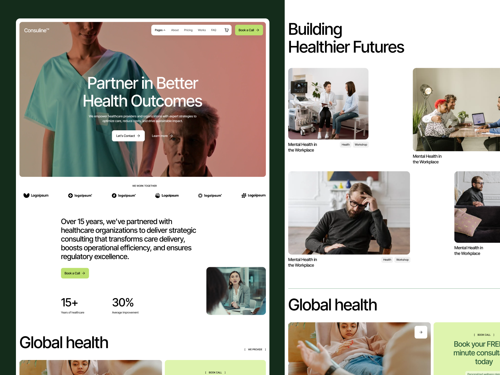 Consuline - Consulting Website consulting website healthcare healthcare website landing page medical website ui web design website design