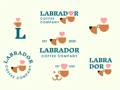 labrador coffee brand identity branding coffee coffee logo cute logo dog dog logo labrador logo modern logo pet pet logo playful logo