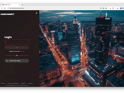 Mobiconnect 2025 – AI powered login admin ai dark mode image creation login saas software ui ux