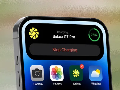 Solara – Dynamic Island Widget apple charging dynamic dynamic island energy graphic design ios mobile mobile app mobile design smart charging solar solar panel ui ux widget