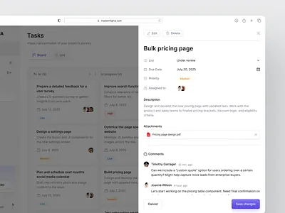 Projects Kanban Board - Designed with MadeinFigma asana design figma kanban kanban board monday.com product design projects tasks trello ui ui design ui designer ui kit ux ux design web design website design