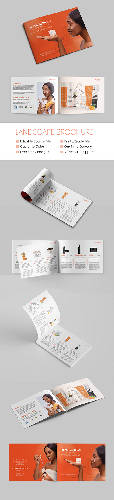 Luxury Beauty Product Brochure, Modern Skincare Catalog Design annual report beauty brochure bifold black skincare brand branding brochure brochure mockup company profile cosmetic product catalog design editable brochure template graphic design landscape brochure modern brochure layout printable brochure self care product design skincare brochure