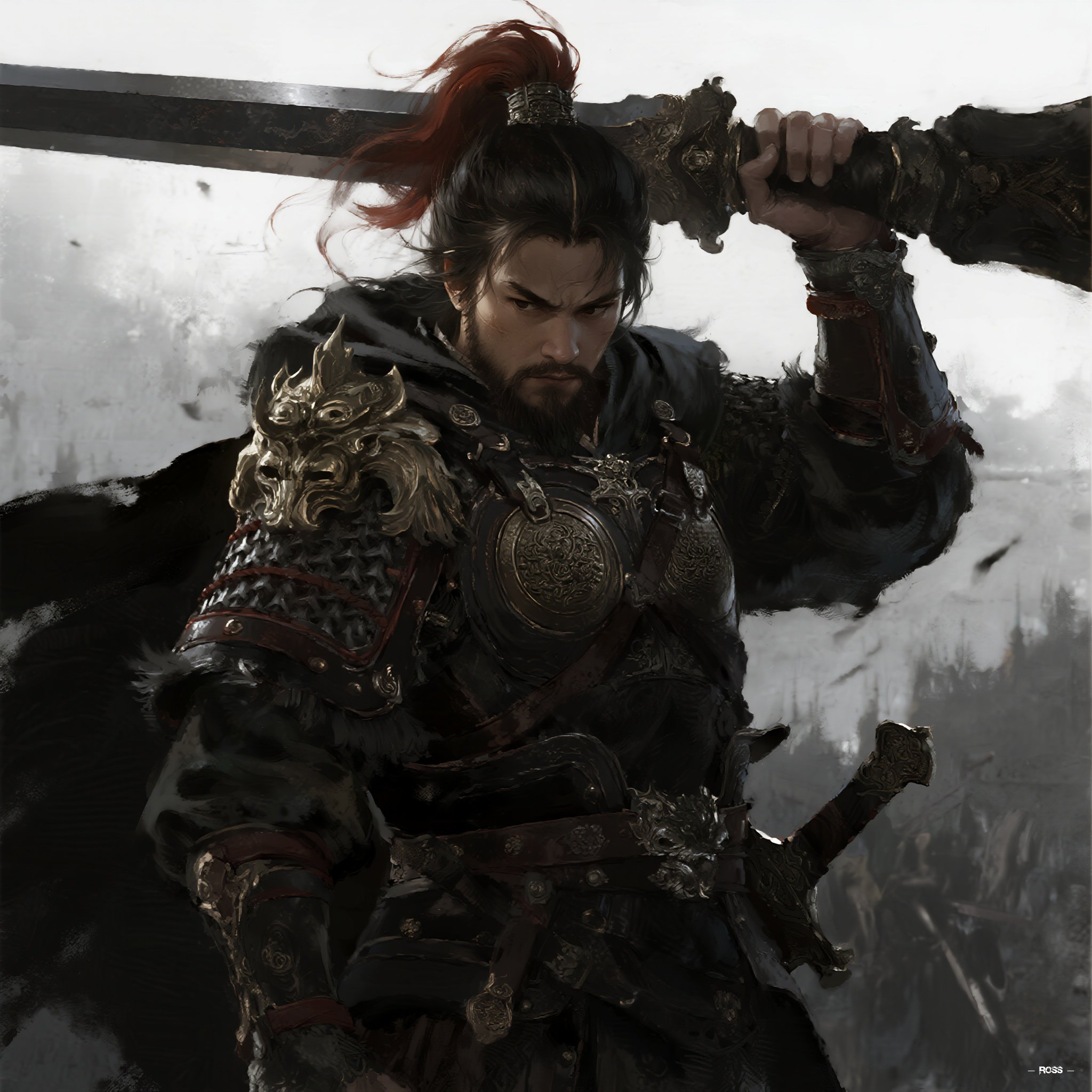 AIGC-Black Mythology dark style, original painting thick paintin aigc concept design game art game original painting illustration illustration art imagination original painting style scenario description thick coating technique