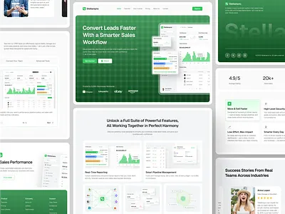 Stellarsync - Saas CRM Landing Page bento grid clean crm crm landing page crm website header landing landing page landing page design lead platform product saas saas landing page saas website sales user experience web design website