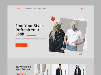 Fazal - Fashion Landing Page 2023 cloth cloth store fashion fashion website habib header page home page landing paga ui landing page minimal modern modern landing page online store template design ui website website design