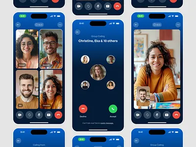 Konnek | Voice, Video & Group Call audio call calling callui group call groupcallui mobileinterface mobileux uidesign uxdesign video call videocallux voicecalldesign