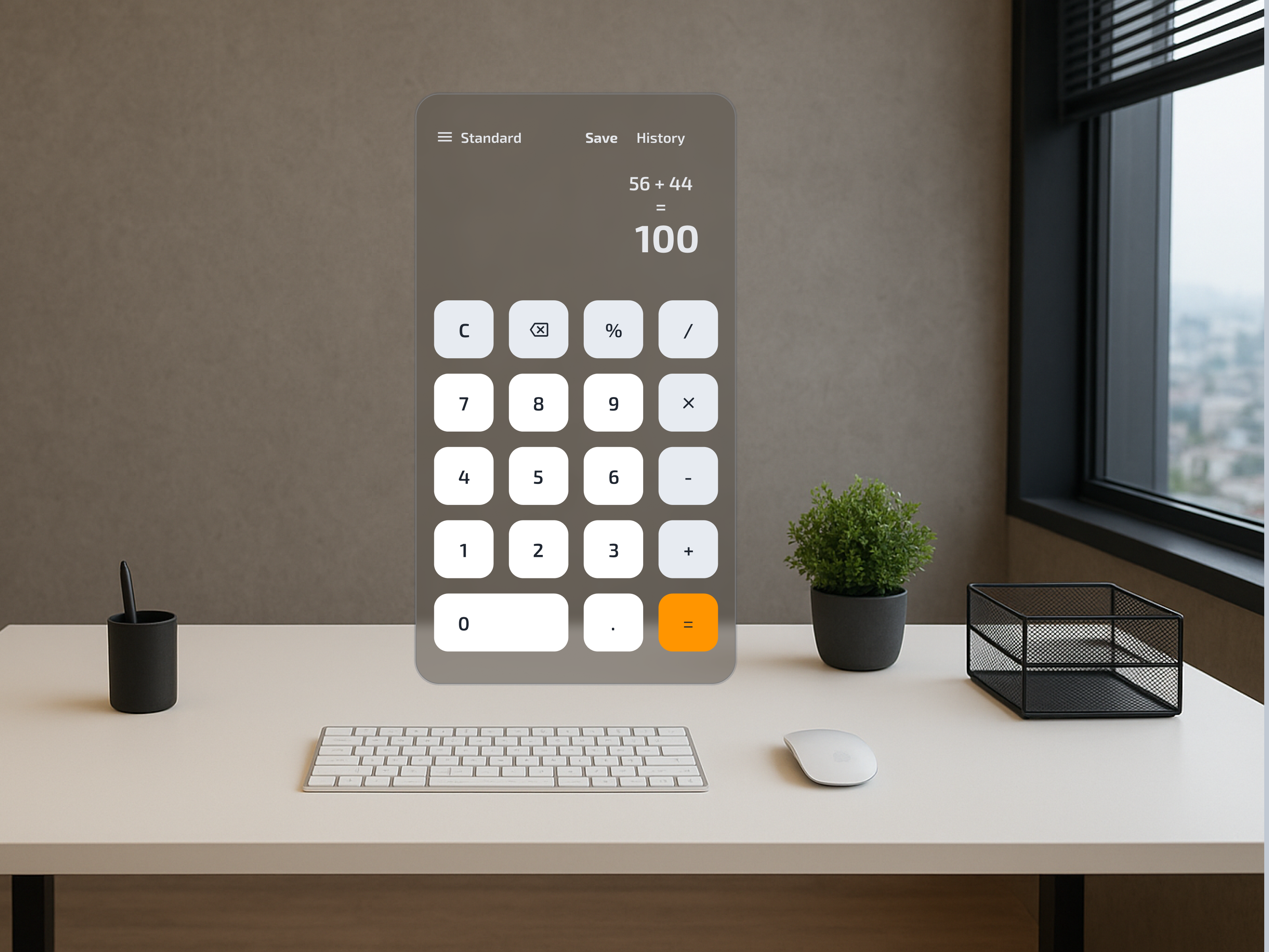 VR Calculator ar calculator glassmorphism ui ux vr vr interface