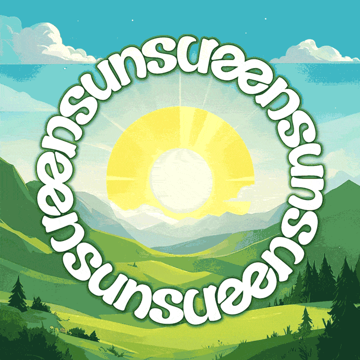 Sunscreen Ambigram ambigram animation design graphic design illustration lettering motion graphics vector