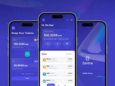 Zentra - Crypto Wallet App UI Kit app blockchain crypto meta mobile uikit wallet