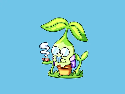 Cute Plant Mascot animation baby brand branding cartoon cartoon logo chibi cartoon chibi character children creature design graphic design illustration logo mascot logo plant mascot procreate tshirt design ui