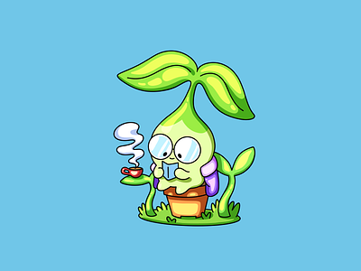 Cute Plant Mascot animation baby brand branding cartoon cartoon logo chibi cartoon chibi character children creature design graphic design illustration logo mascot logo plant mascot procreate tshirt design ui