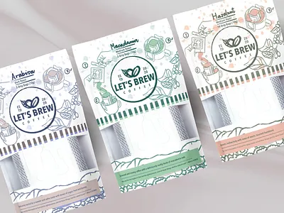 Drip Coffee Pouch Packaging graphic design packaging design procreate