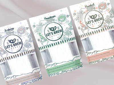 Drip Coffee Pouch Packaging graphic design packaging design procreate