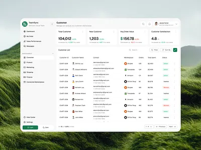 TeamSync - E-Commerce Dashboard [Customer Page] clean design customer dashboard design e commerce e commerce dashboard seller dashboard shop dashboard table ui ui design uiux