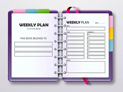 Weekly planner template design plan