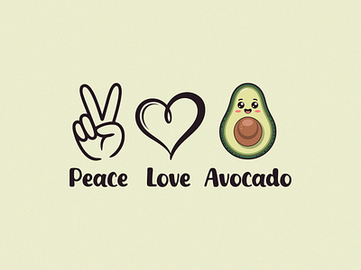 Peace Love Avocado Graphic Design avocado design food graphic design illustration shirt design t shirt t shirt design typography