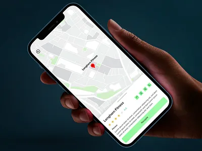 Daily UI 029_Map Design appconcept cleanui dailyui024 figmadesign fitnessappdesign gymlocator longhornfitness mapinterface mapui minimaldesign mobileux uxdesign