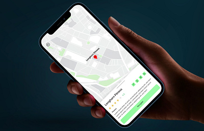 Daily UI 029_Map Design appconcept cleanui dailyui024 figmadesign fitnessappdesign gymlocator longhornfitness mapinterface mapui minimaldesign mobileux uxdesign