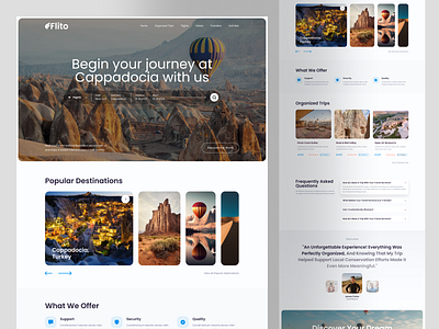🧭 Flito Travel Website Concept – Inspiring & Effortless Trip Pl booking clean corporate dailyui design landing page light travel travel landing page travel web ui uidesign ux webdesign website design