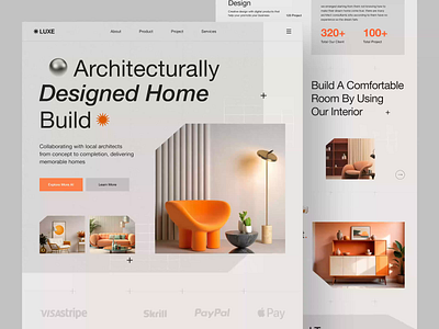 Luxe - High-End Interior Design Website UI/UX 3d texture web animation architecture design design inspiration furniture home decor interior design landing page luxury luxury homes renovation ui ui design uiux ux web design website concept website design website ui