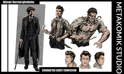 alistair harrow by glenkirbs art black and white character design comic comic book drawing manga